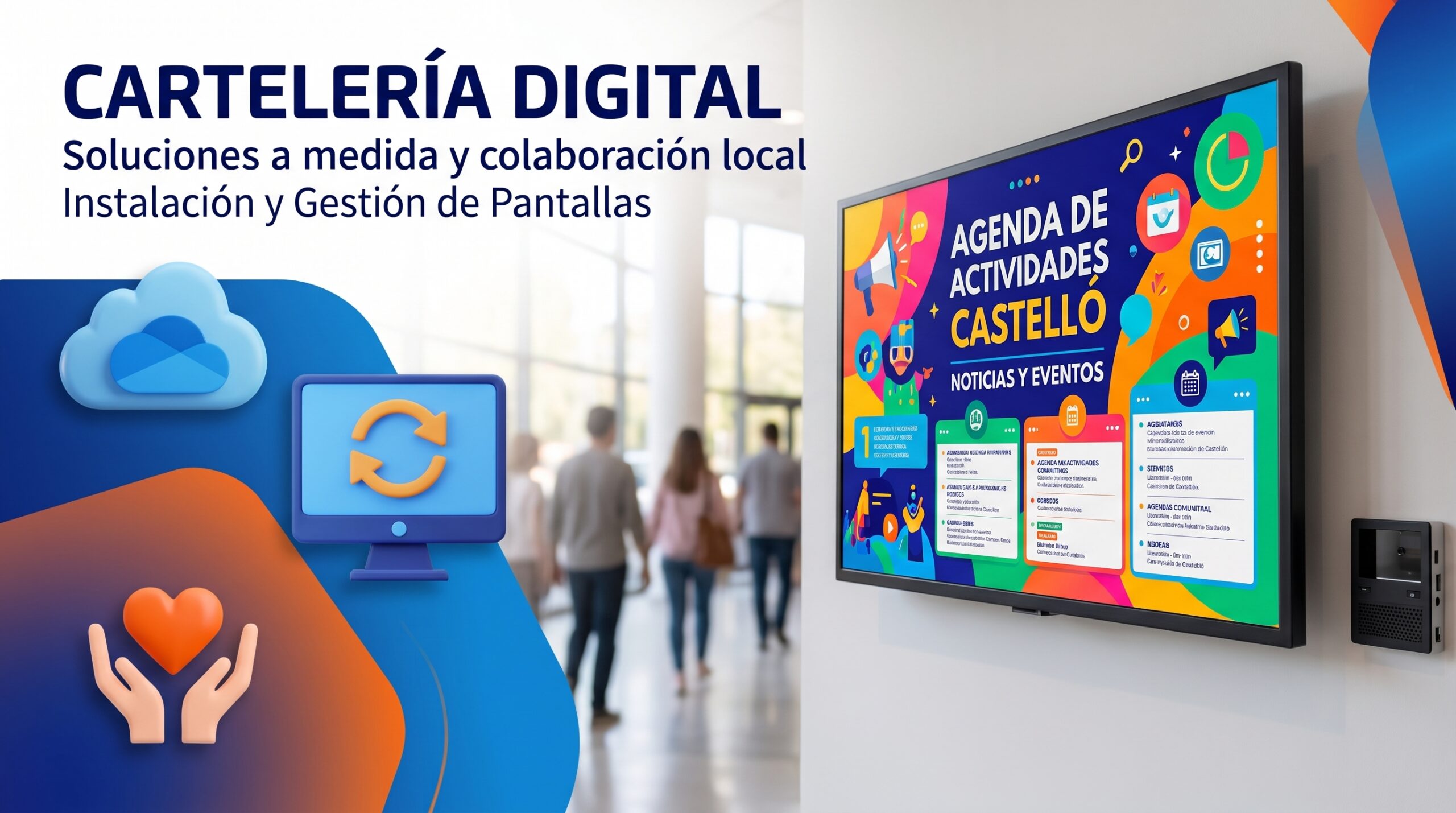 Instalación de cartelería digital y pantalla informativa para empresas y entidades en Castellón